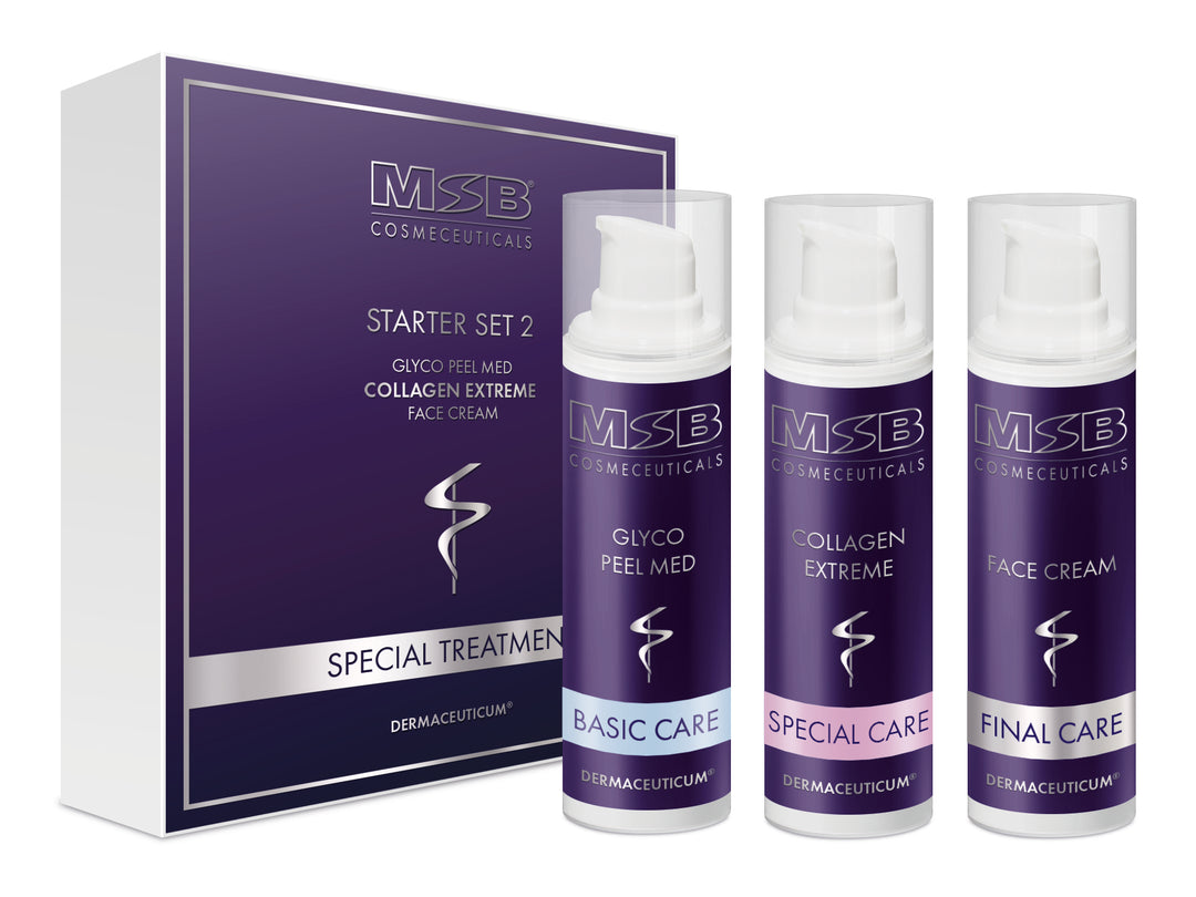 MSB Starter Set 2 - MSB Glyco Peel med | MSB Collagen Extreme | MSB Face Cream